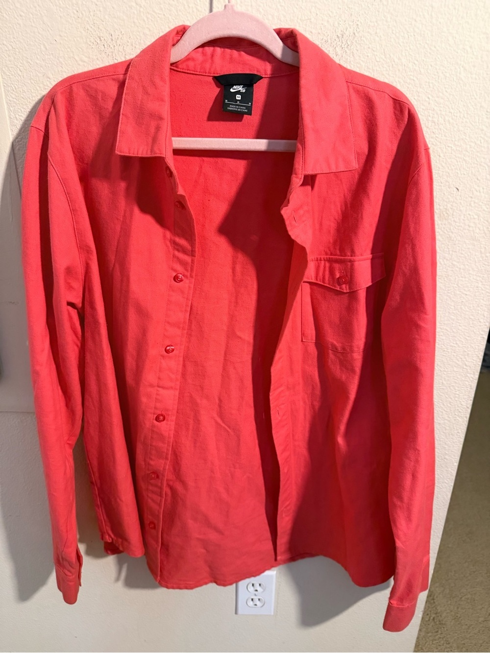 Nike SB Coral Button Up Shirt Men’s Medium Skate Cotton Long Sleeve